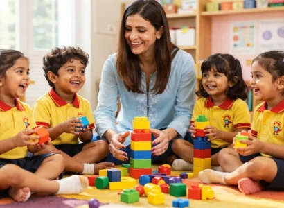 Preschool children learning in a structured, nurturing environment that builds their future foundation