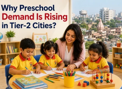 Preschool children learning together in a Tier-2 city classroom